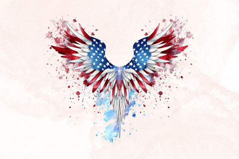 Watercolor 4th of July Wings Sublimation Clipart Bundle Sublimation Designangry 
