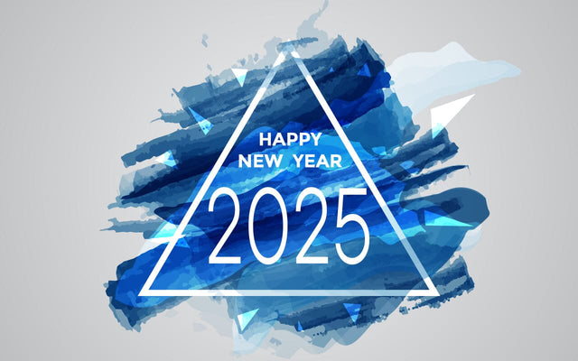 Watercolor Abstract Blue Waves Happy New Year 2025 Background SVG naemmiah021 