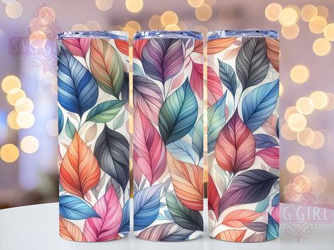 Watercolor Abstract Leaves 20oz Tumbler, Abstract Leaves Design, Sublimation Tumbler, 20oz Tumbler, Leaf Pattern, Nature Drinkware, Floral Gift Sublimation SvggirlplusArt 