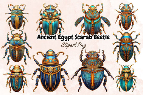 Watercolor Ancient Egypt Scarab Beetle Sublimation Bundle Sublimation Designangry 