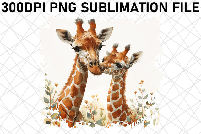Watercolor Animal Mom & Baby Pair Sublimation Sublimation afrosvg 