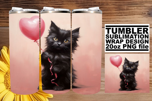 Watercolor Animals with Heart Balloon Tumbler Wrap - Sublimation Sublimation afrosvg 