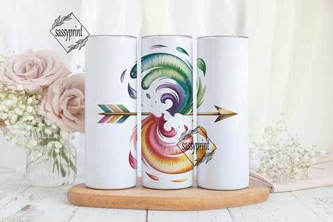 Watercolor Arrow 20oz Tumbler Wrap Sublimation sassyprint 