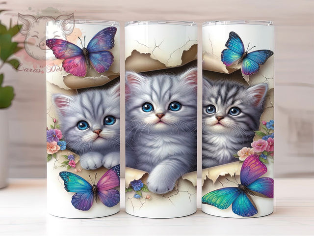 Watercolor Artistic Cat Tumbler, Artistic Wrap Design, Cute Kitty Mug, Sublimation Wrap, Festive Drinkware, Pet Lover Gift, Modern Cat Cup Sublimation Lara' s Designs 