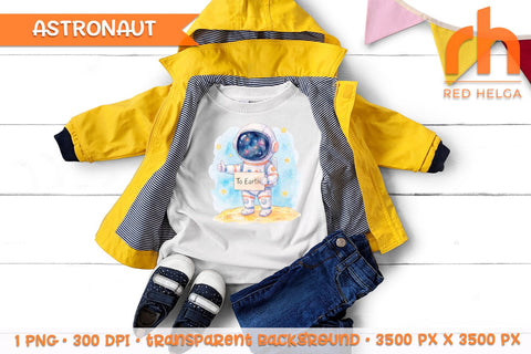 Watercolor Astronaut PNG Clipart, Cute Space Sublimation Sublimation RedHelgaArt 