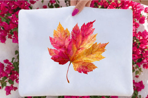 Watercolor Autumn Fall Leaves Clipart Bundle Sublimation SVGArt 