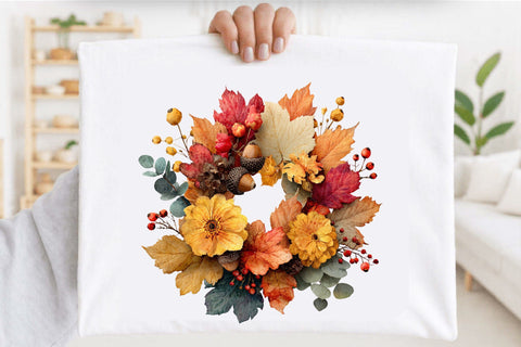Watercolor Autumn Fall Leaves Clipart Bundle Sublimation SVGArt 