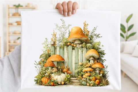 Watercolor Autumn Fence Clipart Bundle. Sublimation SVGArt 