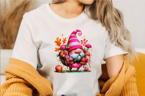 Watercolor Autumn Gnome Clipart Sublimation SVGArt 