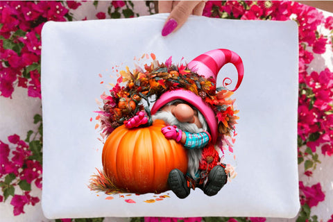 Watercolor Autumn Gnome Clipart Sublimation SVGArt 