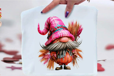 Watercolor Autumn Gnome Clipart Sublimation SVGArt 