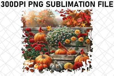 Watercolor Autumn Landscape Print Wrap for Mug PNG Sublimation afrosvg 