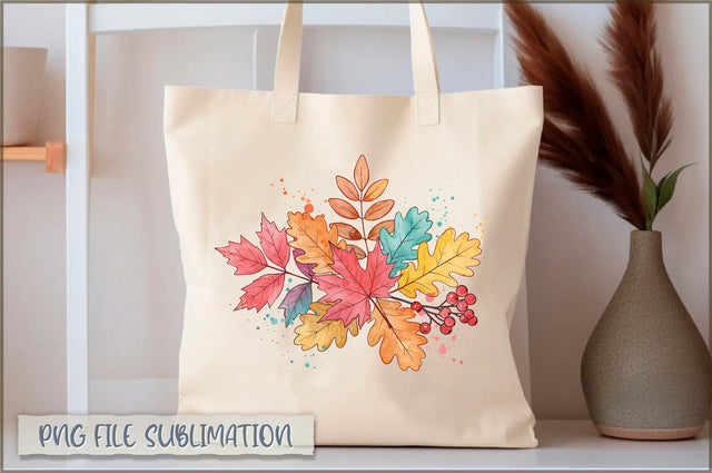 Watercolor Autumn Leaves Bag Sublimation Shetara Begum 