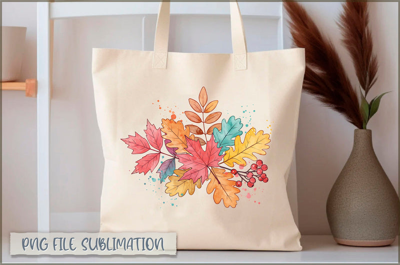 Watercolor Autumn Leaves Bag Sublimation Shetara Begum 