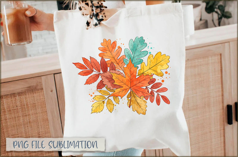 Watercolor Autumn Leaves Bag Sublimation Shetara Begum 