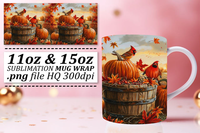 Watercolor Autumn Mug Wrap Sublimation for 11oz/15oz Sublimation afrosvg 