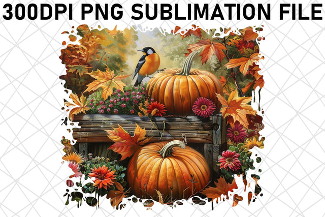 Watercolor Autumn Print Scene Sublimation Design PNG Sublimation afrosvg 