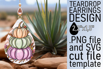 Watercolor Autumn Pumpkins Teardrop Sublimation afrosvg 