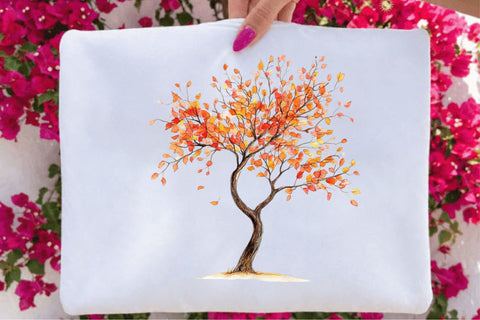 Watercolor Autumn Tree PNG Clipart Sublimation SVGArt 