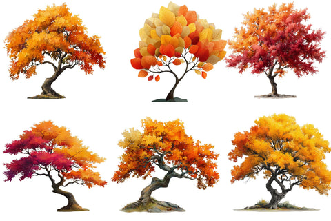 Watercolor Autumn Tree PNG Clipart Sublimation SVGArt 
