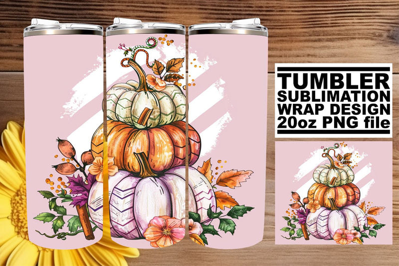 Watercolor Autumn Tumbler Wrap for 20oz Sublimation afrosvg 