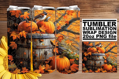 Watercolor Autumn Tumbler Wrap Sublimation - 20oz Sublimation afrosvg 