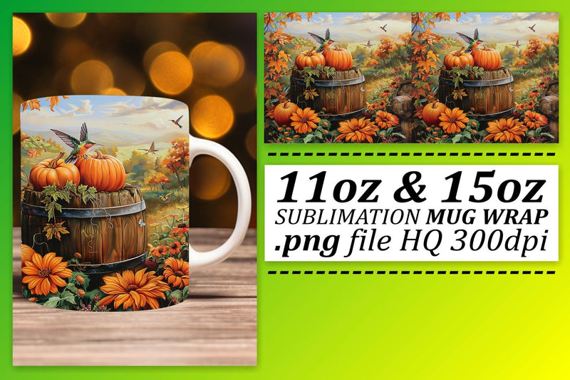 Watercolor Autumn Wrap Fall Mug Sublimation 11oz/15oz Sublimation afrosvg 
