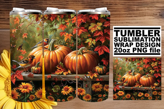 Watercolor Autumn Wrap - Fall Tumbler Sublimation 20oz Sublimation afrosvg 