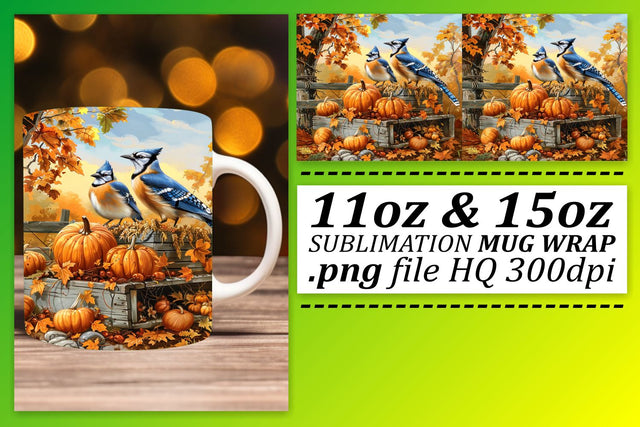 Watercolor Autumn Wrap Sublimation for Mug 11oz/15oz Sublimation afrosvg 
