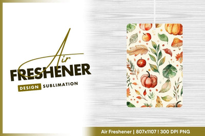 Watercolor Autumnal Pattern with Pumpkins Apples Leaves and Mushrooms on Cream Background Sublimation Regulrcrative 