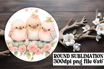 Watercolor Avian Circle Set Sublimation afrosvg 