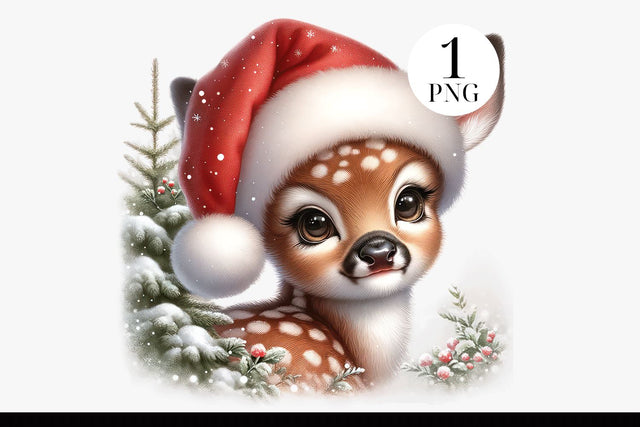 Watercolor Baby Deer Clipart PNG Sublimation BijouBay 