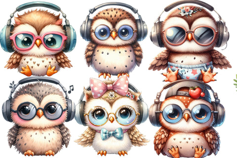 Watercolor Baby Owl Clipart Sublimation Rupkotha 