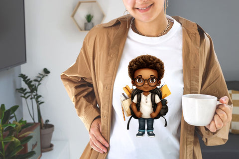 Watercolor Back to School Black Boy Clipart Bundle Sublimation Designangry 