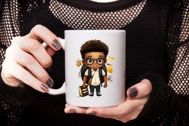 Watercolor Back to School Black Boy Clipart Bundle Sublimation Designangry 