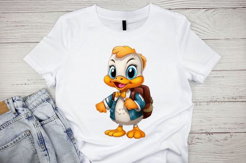 Watercolor Back to School Duck Sublimation Clipart Bundle Sublimation Designangry 