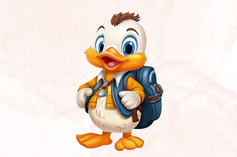 Watercolor Back to School Duck Sublimation Clipart Bundle Sublimation Designangry 