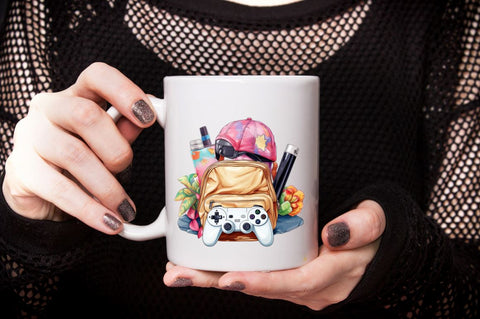 Watercolor Back to School Gamepad Clipart Bundle Sublimation Designangry 