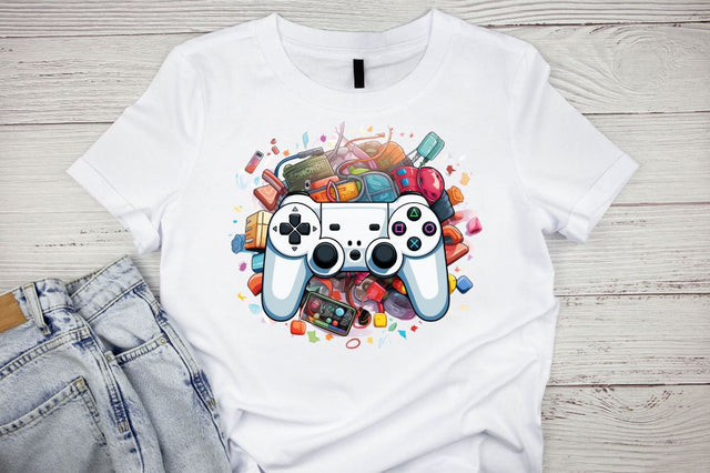 Watercolor Back to School Gamepad Clipart Bundle Sublimation Designangry 