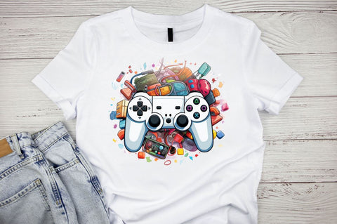 Watercolor Back to School Gamepad Clipart Bundle Sublimation Designangry 