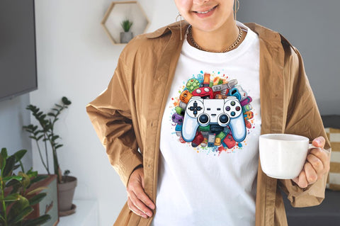 Watercolor Back to School Gamepad Clipart Bundle Sublimation Designangry 