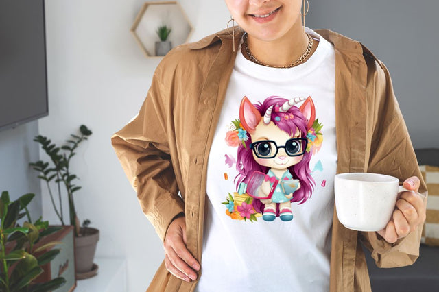 Watercolor Back to School Unicorn Clipart Bundle Sublimation Designangry 