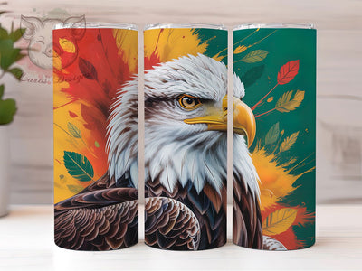 Watercolor Bald Eagle Tumbler, Patriotic Eagle Wrap, Wildlife Animal Cup, 20oz Sublimation Wrap, Majestic Eagle Tumbler, Artistic Bird Design Cup, Bald Eagle Theme Wrap Sublimation Lara' s Designs 