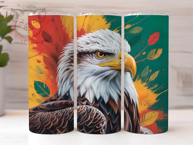 Watercolor Bald Eagle Tumbler, Patriotic Eagle Wrap, Wildlife Animal Cup, 20oz Sublimation Wrap, Majestic Eagle Tumbler, Artistic Bird Design Cup, Bald Eagle Theme Wrap Sublimation Lara' s Designs 