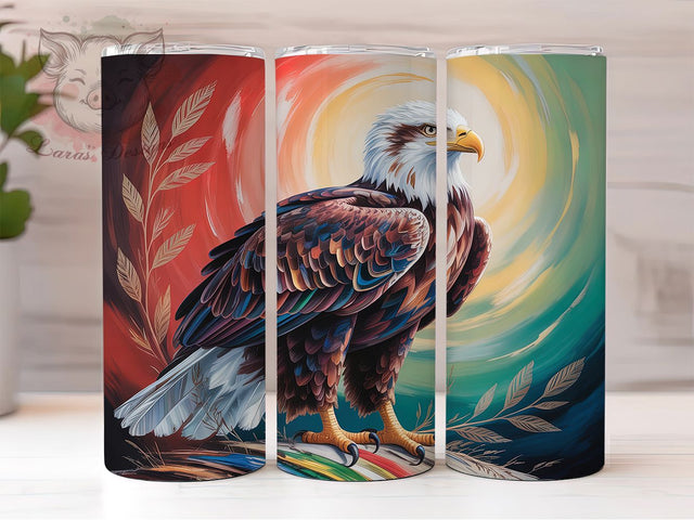 Watercolor Bald Eagle Tumbler, Patriotic Eagle Wrap, Wildlife Animal Cup, 20oz Sublimation Wrap, Majestic Eagle Tumbler, Artistic Bird Design Cup, Bald Eagle Theme Wrap Sublimation Lara' s Designs 