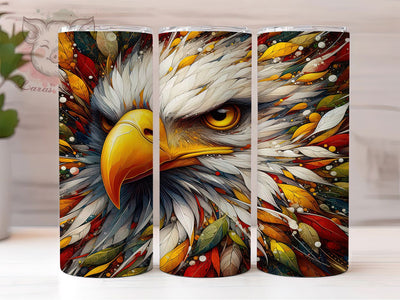 Watercolor Bald Eagle Tumbler, Patriotic Eagle Wrap, Wildlife Animal Cup, 20oz Sublimation Wrap, Majestic Eagle Tumbler, Artistic Bird Design Cup, Bald Eagle Theme Wrap Sublimation Lara' s Designs 
