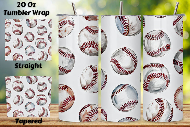 Watercolor Baseball 20oz Skinny Tumbler Sublimation Design, Baseball 20oz skinny tumbler png sublimation design download, Baseball tumbler wrap png, Baseball 20 oz tumbler designs, png Sublimation FloridPrintables 