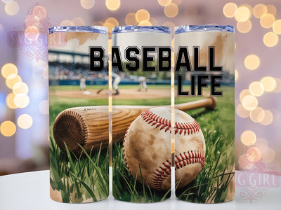 Watercolor Baseball Life Tumbler Wrap, Baseball Tumbler Wrap, Baseball Mom Tumbler, 20oz Skinny Tumbler, Baseball Life Sublimation, Game Day Tumbler, Baseball Coach Gift Sublimation SvggirlplusArt 