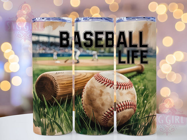 Watercolor Baseball Life Tumbler Wrap, Baseball Tumbler Wrap, Baseball Mom Tumbler, 20oz Skinny Tumbler, Baseball Life Sublimation, Game Day Tumbler, Baseball Coach Gift Sublimation SvggirlplusArt 