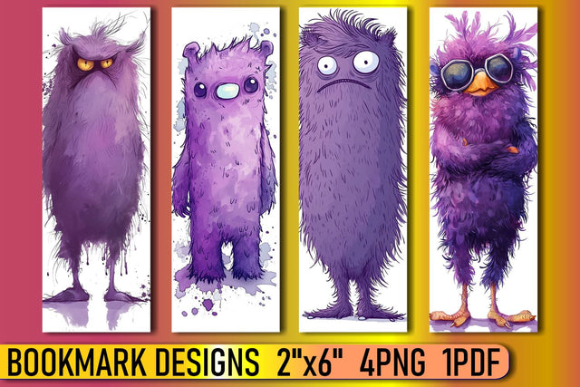 Watercolor Beastly Bookmarks Collection Sublimation afrosvg 